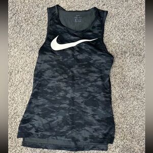 Nike Black and Gray Camouflage Tank Top